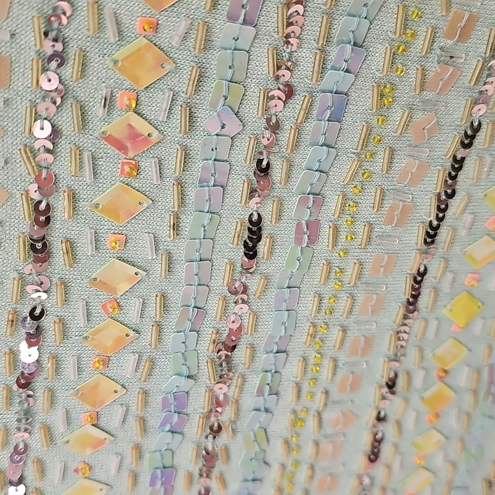Joseph, Aqua, Sequin, Embellished, Tank Top, Summer, Mermaid, Stretch, Party - Picture 2 of 6